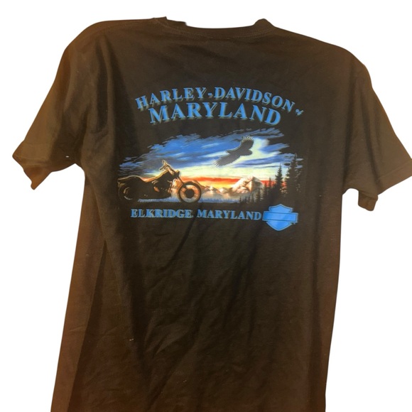 Vintage Harley Davidson Legends Roam 
Black Tshirt Tee Elkridge Maryland Size M - Picture 2 of 5